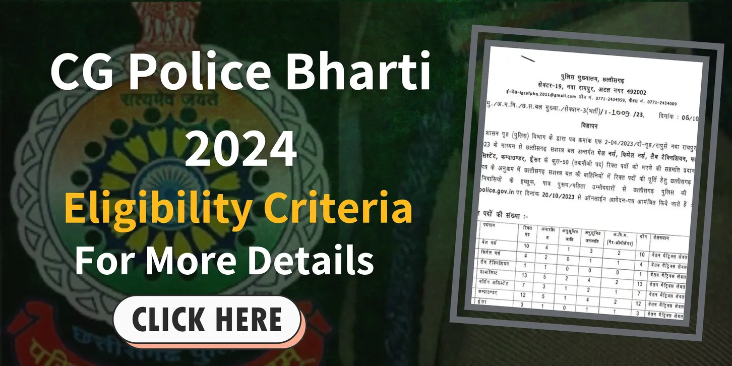 CG Police Bharti 2024 – 5967 Posts, Eligibility, Syllabus, Last Date and Online Application